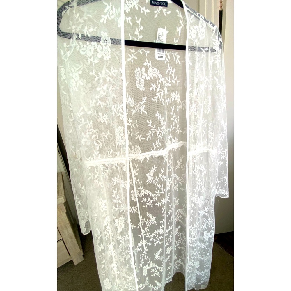 Floral mesh cardigan